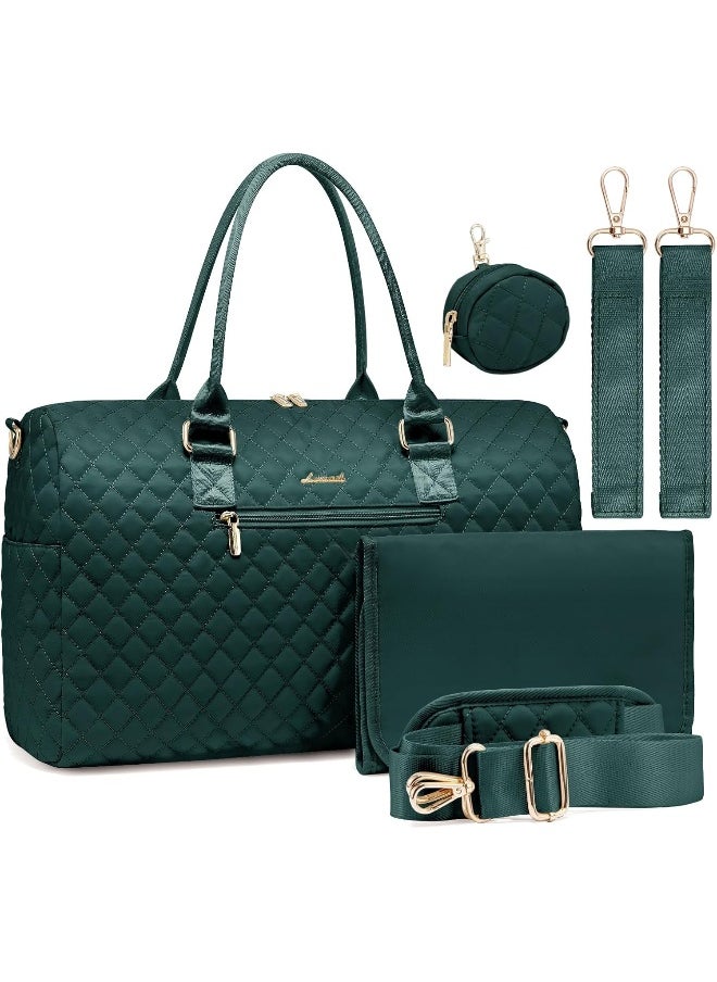 Lovevook LOVEVOOK Diaper Bag Tote with Pacifier Case and Changing Pad, Large Capacity Mommy Bag for Hospital and Weekender Travel, Functional Baby Bag Newborn Baby Essential, Dark Green, Large  - Image 1