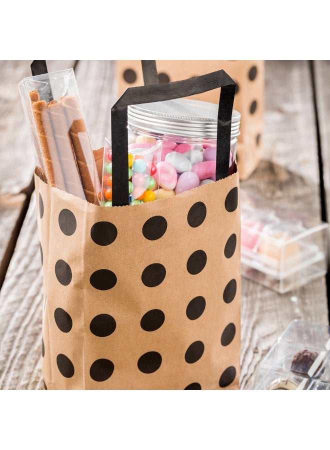 Restaurantware Saving Nature 5.9 x 3.1.5 x 8.27 Inch Shopping Bags, 100 Small Retail Bags With Handles - Polka Dots, Sustainable, Kraft Paper Merchandise Bags, For Wedding, Birthday Party Favor - Image 3