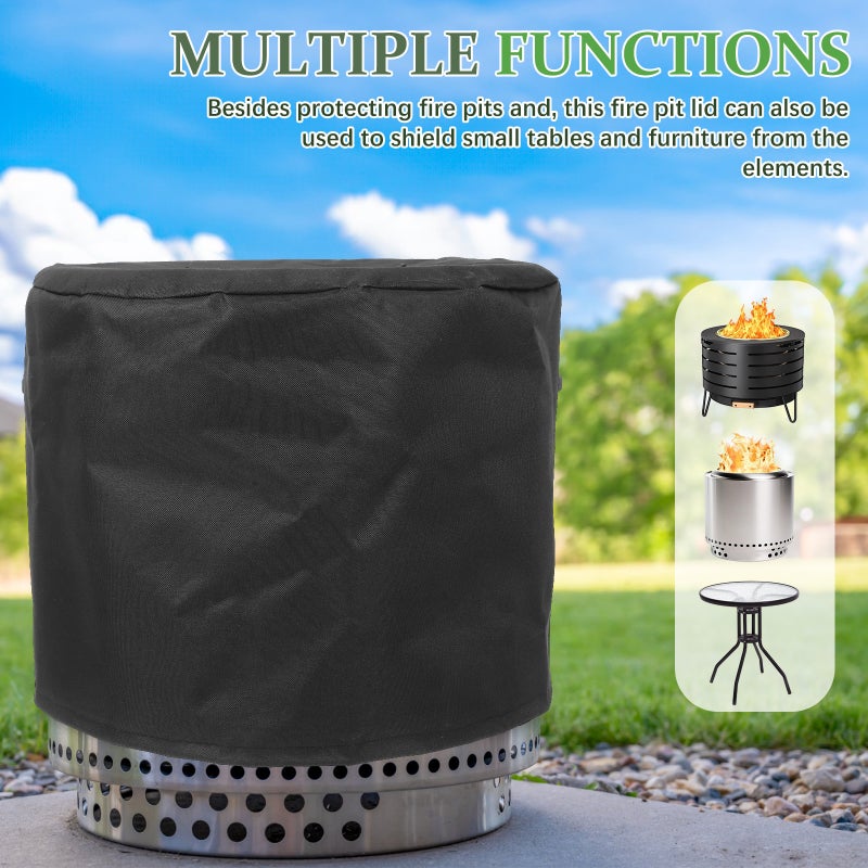 Portable Oxford Cloth Fire Pit Cover Courtyard Fire Pit Outdoor Rain Cover for Patio - Image 4