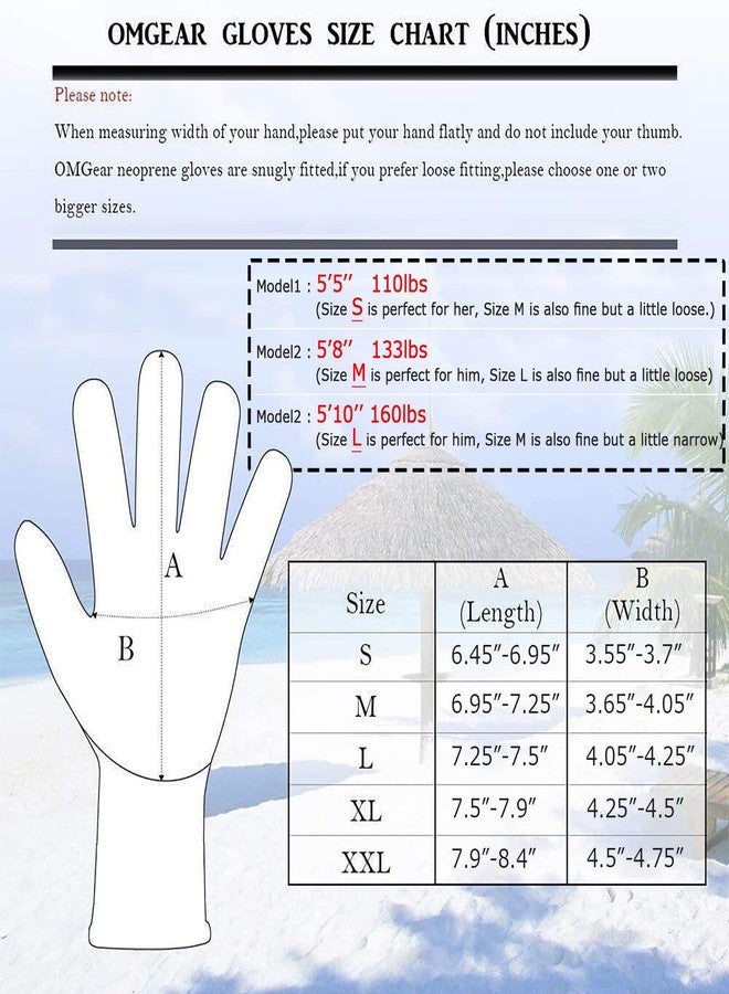 OMGear Neoprene Gloves Diving Wetsuit Gloves 3mm 5mm Glued Anti-Slip Flexible Thermal with Adjustable Waist Strap for Snorkeling Scuba Diving Surfing Kayaking Rafting Spearfishing Sailing (Black, L) - Image 5