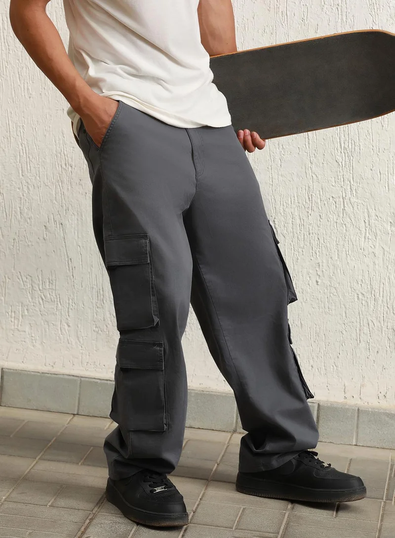 Hubberholme Men Charcoal Trousers