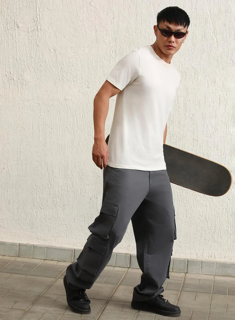 Hubberholme Men Charcoal Trousers