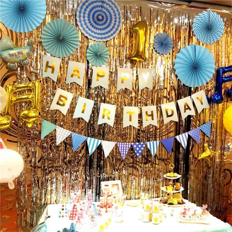 Pink Party Decorations Set Paper Flower Fans Pom Poms Banners Carnival Supplies - Image 4