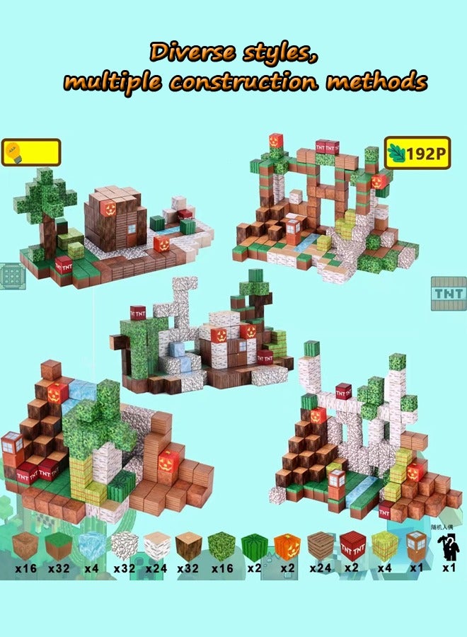 100 Pieces Magnetic Blocks-Build Mine Magnet Castle Set, Magnetic Tiles Cubes Building STEM Toys for Boys Girls Kids Toddler Toys for 3+ Years Old  - Image 5