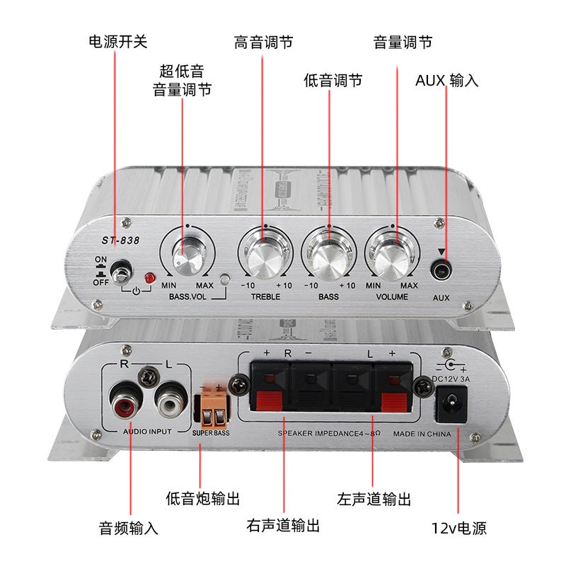 Zhengyin New Subwoofer 2.1 Channel Power Amplifier Car Mp3 Small Power Amplifier - Image 4