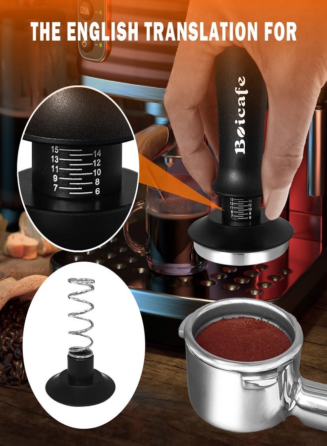 Boicafe 22 PCS 58mm Espresso Accessories Kit, 58mm Spring Loaded Calibrated Espresso Coffee Tamper Set with Tamper Mat, WDT Tool, Latte Art Kit, Frothing Pitcher and Towel for Coffee Making (58mm) - Image 3