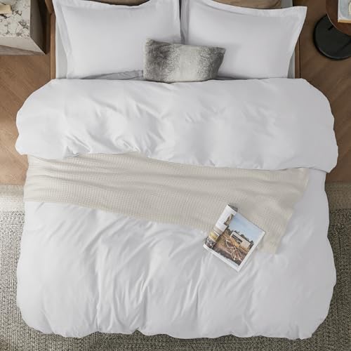Bedsure Duvet Cover California King Size - Soft Double Brushed Bedding Set for Kids & Adults, Zipper Closure, 3 Pieces, Includes 1 Duvet Cover (104"x98") & 2 Pillow Shams, NO Comforter, White - Image 2