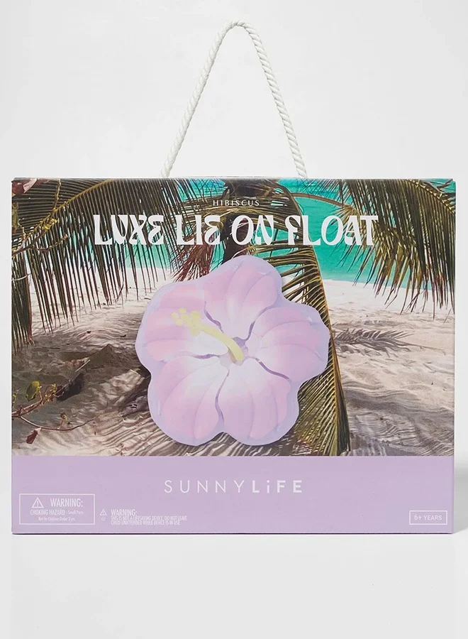 SUNNY LIFE Luxe Hibiscus Pool Float – Inflatable Lie-On Swim Lounger for Kids & Adults | Floral Pastel Water Toy | Summer Pool Accessory | Outdoor Swimming Essential | Beach & Pool Floatie