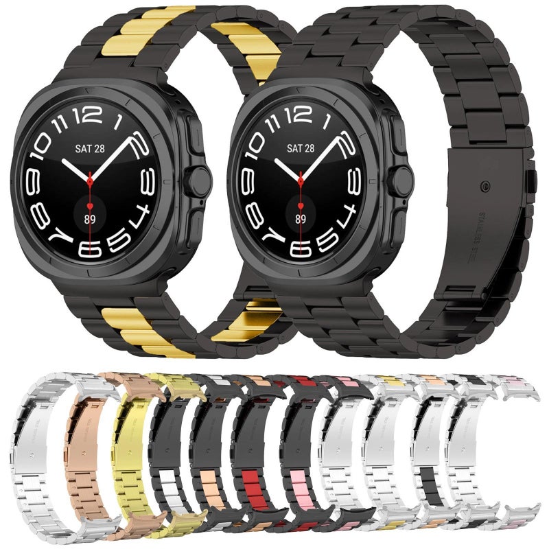 erorex For Samsung Galaxy Watch8 / Watch8 Classic Three Beads Stainless Steel Watch Band With Removal Tool(Silver) - Image 5