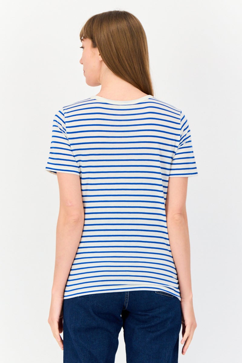 ONLY Jacqueline De Young x Only Women Regular Fit Short Sleeves Stipe T-Shirt, Multicolor  - Image 3