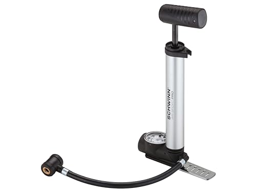 Schwinn Air Sport Pro Frame Pump, Black, Pressure Gauge, Portable, For Mountain, Cruiser and Electric Bikes, with Frame Mount Attachment, Dual Head for Schrader and Presta Valves, Manual Air Pump - Image 1