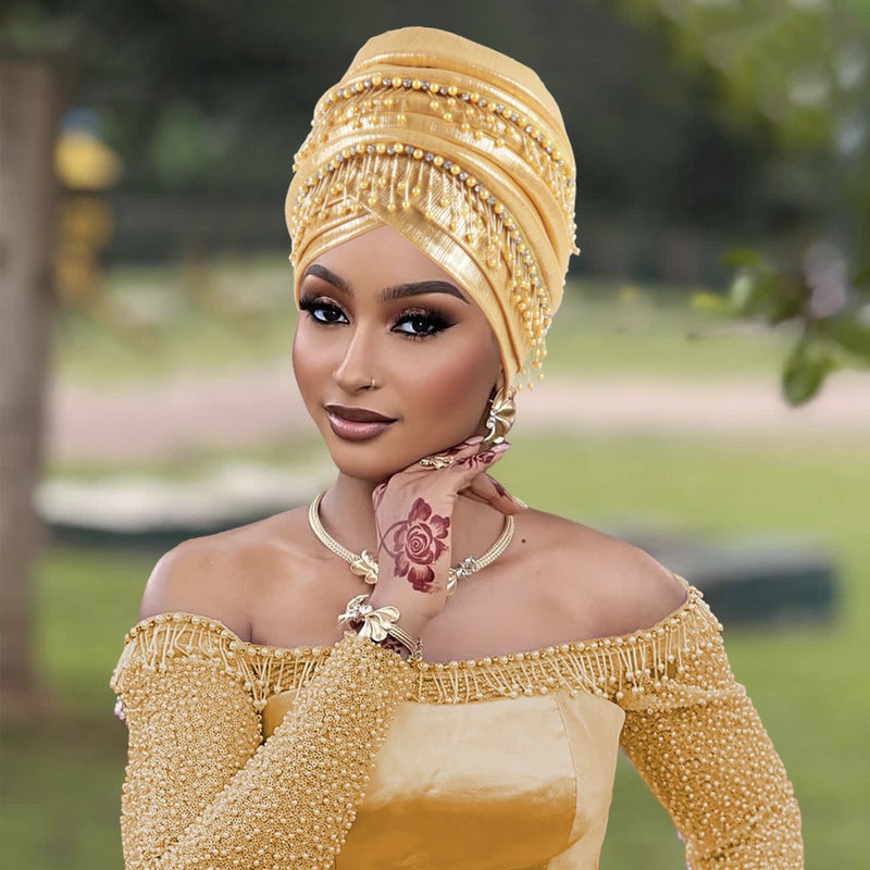 New Cross Border Cap Bronzing Forehead Bow African Turban Hat - Image 2