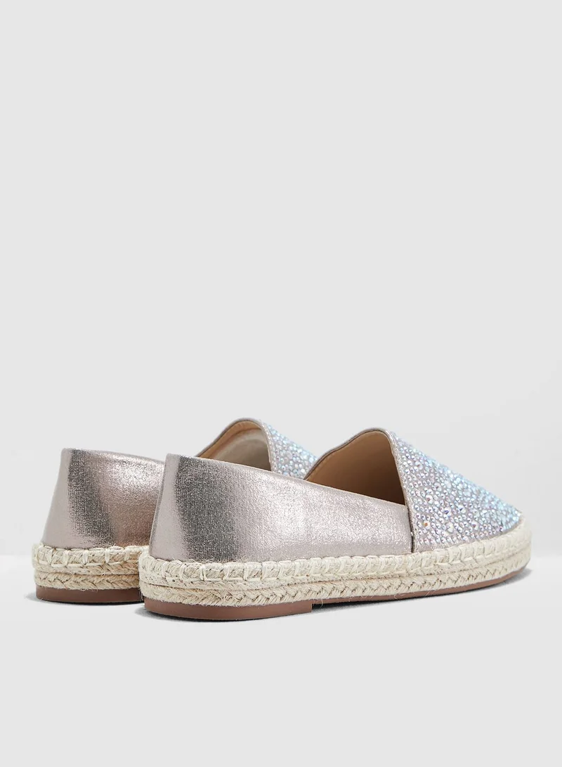 ELLA Espadrilles With Diamante Detail