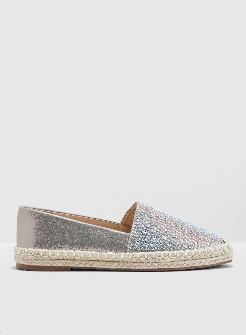 ELLA Espadrilles With Diamante Detail