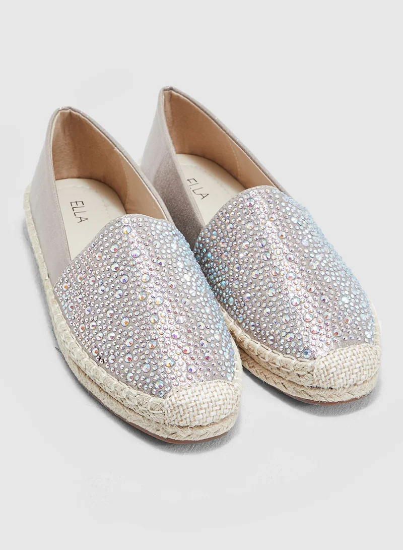 ELLA Espadrilles With Diamante Detail