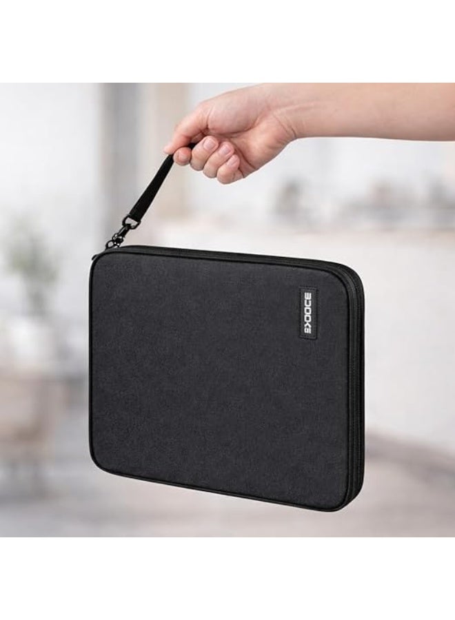 Portable Electronic Accessories Organizer Case Travel Cable Storage Pouch Zippered Gadget Holder Compact Bag Charger Earphone Power Bank Management Solution Black - Image 2