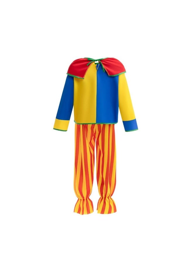 Lito Angels Circus Clown Costume Dress with Rainbow Wig for Boys and Girls Size 5-11 Years - Image 3