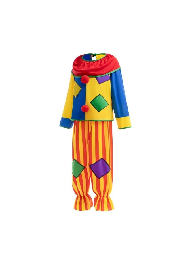 Lito Angels Circus Clown Costume Dress with Rainbow Wig for Boys and Girls Size 5-11 Years - Image 4