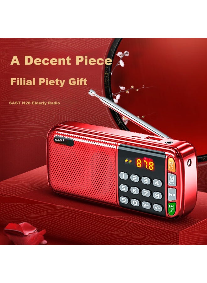 Sast N28 Portable Mini Radio For Elderly, Rechargeable Card Player, Fm Broadcast, Music Player, Semiconductor Opera Player, Sky Blue - Image 1