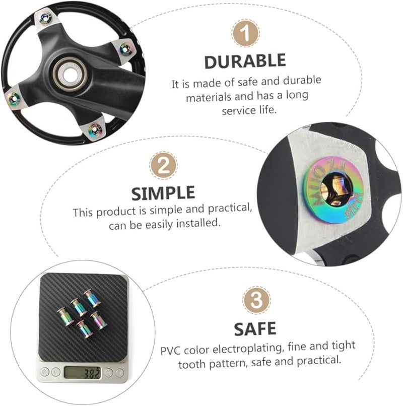 ميكيكيت 5 قطع مسامير دائرية سلسلة الدراجة من الألومنيوم CNC متعددة الألومنيوم لدراجات الجبال والطرق - Image 5