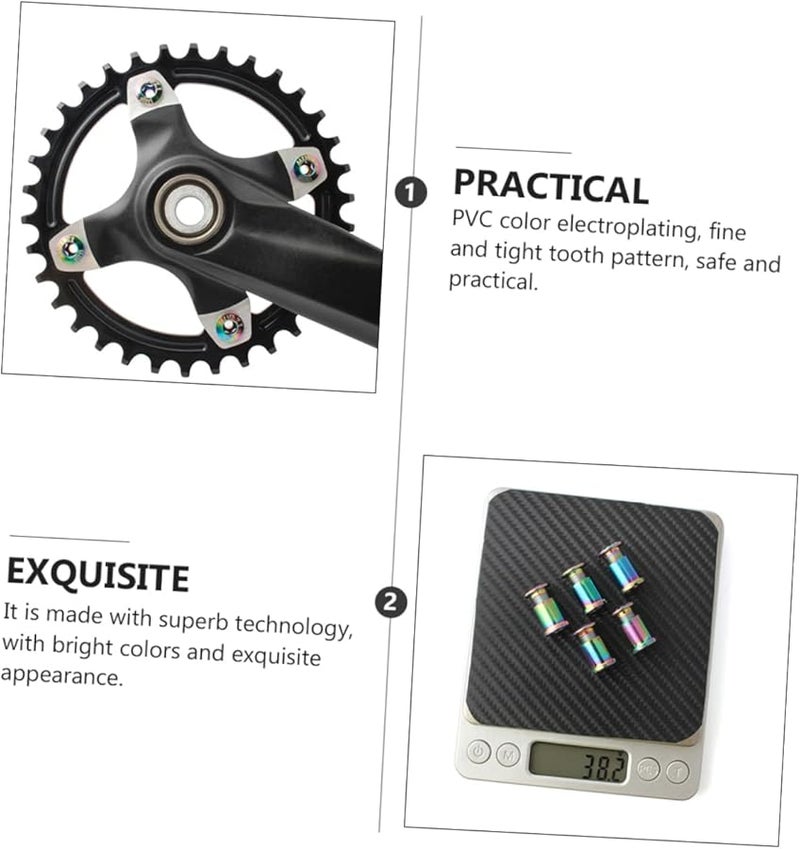 ميكيكيت 5 قطع مسامير دائرية سلسلة الدراجة من الألومنيوم CNC متعددة الألومنيوم لدراجات الجبال والطرق - Image 4