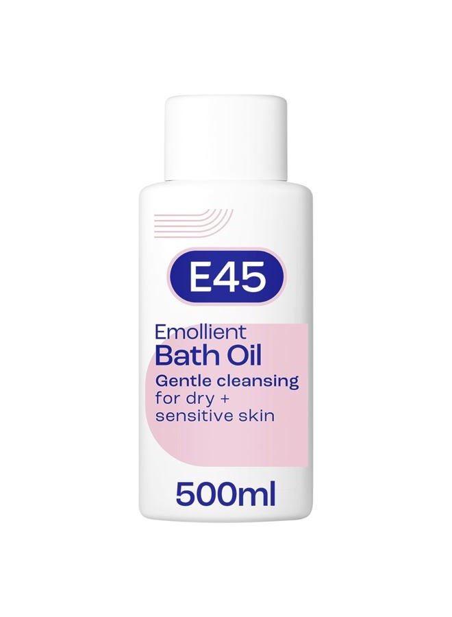 e45 Bath Oil 500 ml – E45 Bath Oil Emollient to Moisturise & Hydrate Dry Skin – Gently Cleanses for Soft Skin – Soap Free & Perfume Free Emollient Bath & Shower Oil Body Wash - Dermatologically Tested - Image 1