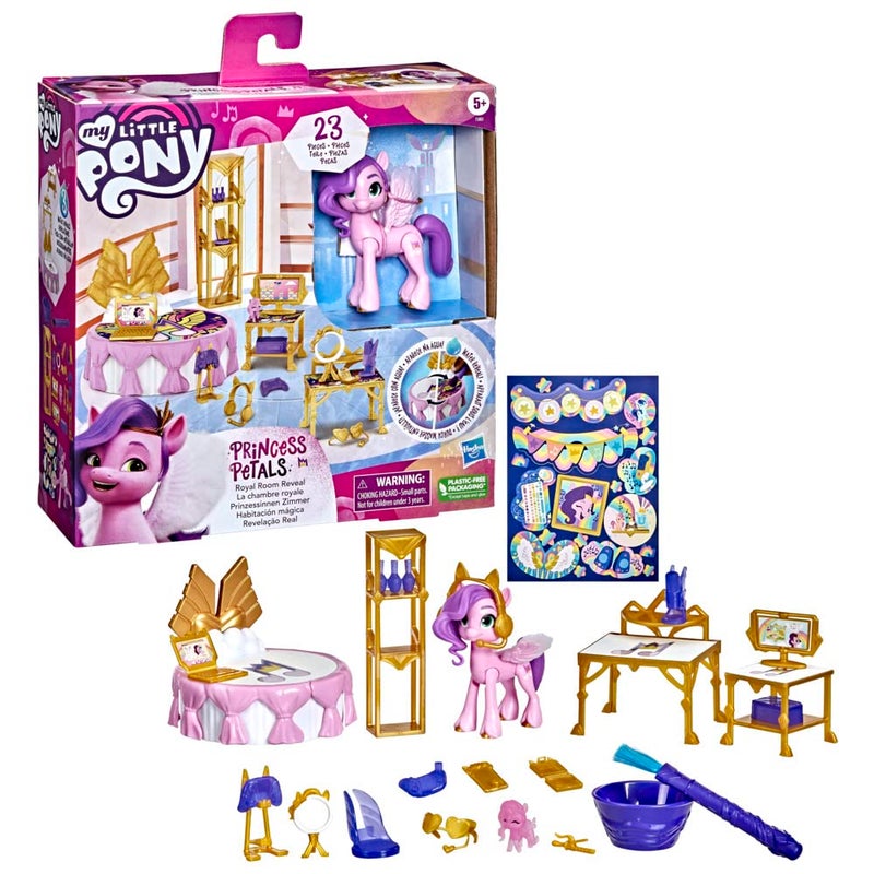 My Little Pony: A New Generation Royal Room Reveal Princess Pipp Petals - 3-Inch Pink Pony, Water-Reveal Accessories, Toy for Kids Ages 5 and Up - Image 2