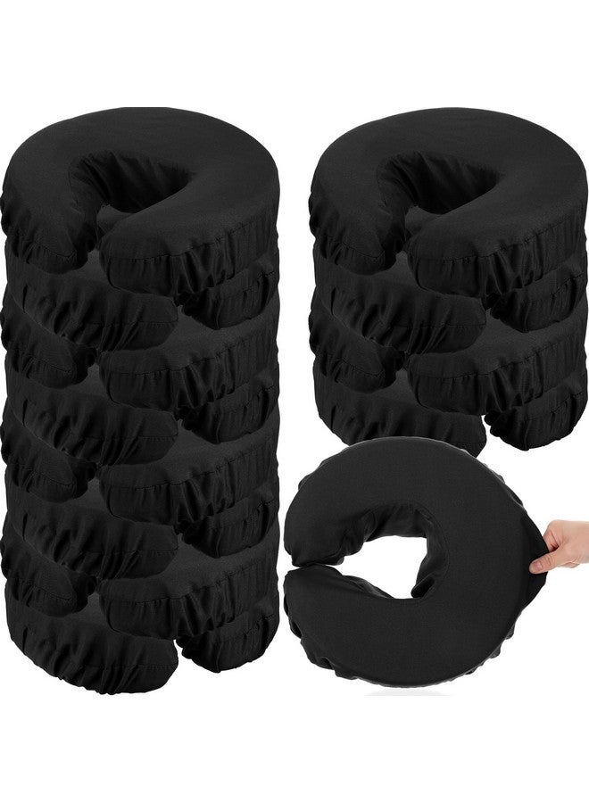 تاتو 12 قطعة من أغطية مسند الرأس للتدليك، أغطية مسند الرأس المصنوعة من الألياف الدقيقة الناعمة السميكة القابلة لإعادة الاستخدام، أغطية مسند الرأس المقاومة للزيوت من أجل سبا الجمال (أسود) - Image 1