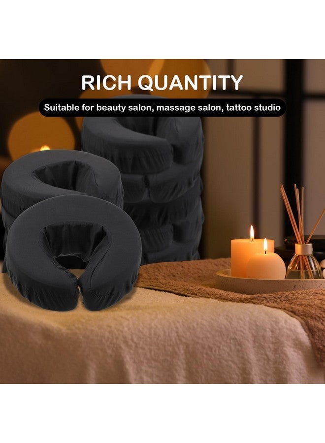 تاتو 12 قطعة من أغطية مسند الرأس للتدليك، أغطية مسند الرأس المصنوعة من الألياف الدقيقة الناعمة السميكة القابلة لإعادة الاستخدام، أغطية مسند الرأس المقاومة للزيوت من أجل سبا الجمال (أسود) - Image 2