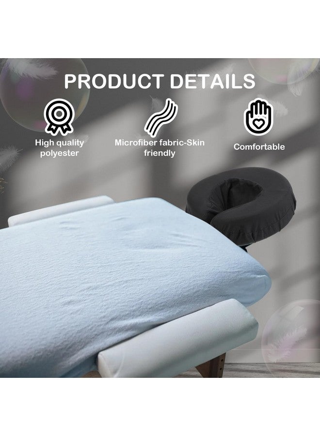 تاتو 12 قطعة من أغطية مسند الرأس للتدليك، أغطية مسند الرأس المصنوعة من الألياف الدقيقة الناعمة السميكة القابلة لإعادة الاستخدام، أغطية مسند الرأس المقاومة للزيوت من أجل سبا الجمال (أسود) - Image 4