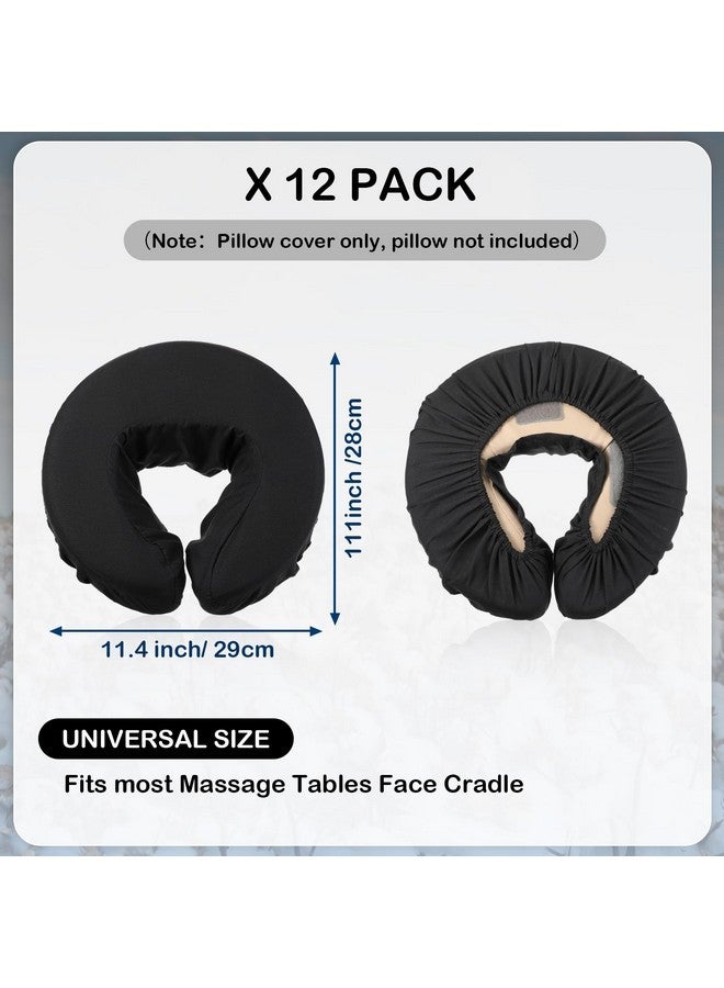تاتو 12 قطعة من أغطية مسند الرأس للتدليك، أغطية مسند الرأس المصنوعة من الألياف الدقيقة الناعمة السميكة القابلة لإعادة الاستخدام، أغطية مسند الرأس المقاومة للزيوت من أجل سبا الجمال (أسود) - Image 3