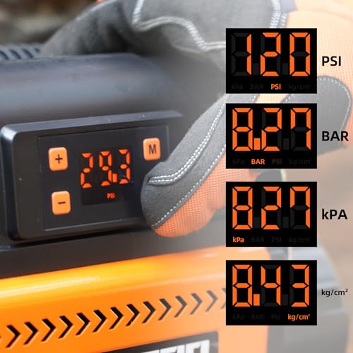 ALL-TOP ضاغط هواء ALL-TOP 12V مع لوحة تحكم LCD لضبط ضغط الهواء المستهدف، 150PSI 12.35CFM مضخة هواء للرحلات (أسطوانة مزدوجة) - Image 3