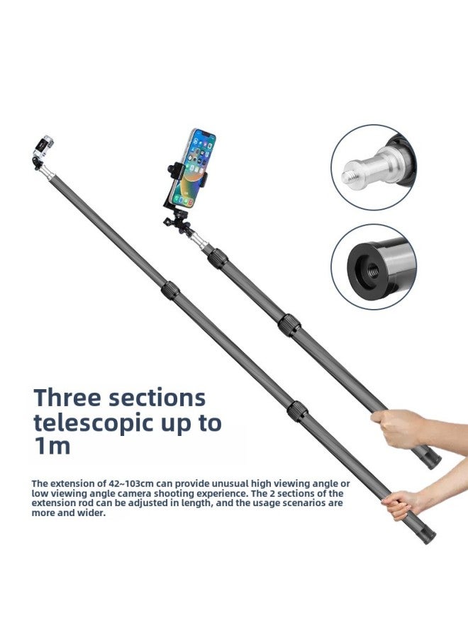 SLR Camera Center Axis Extension Rod Handheld Mobile Phone Live Selfie Stick Dajiang Zhiyun Feiyu Stabilizer Extension Rod-Color:Black  - Image 5