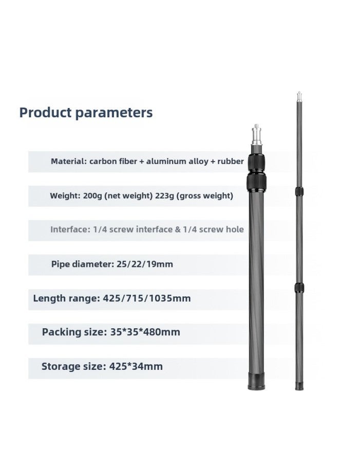 SLR Camera Center Axis Extension Rod Handheld Mobile Phone Live Selfie Stick Dajiang Zhiyun Feiyu Stabilizer Extension Rod-Color:Black  - Image 3
