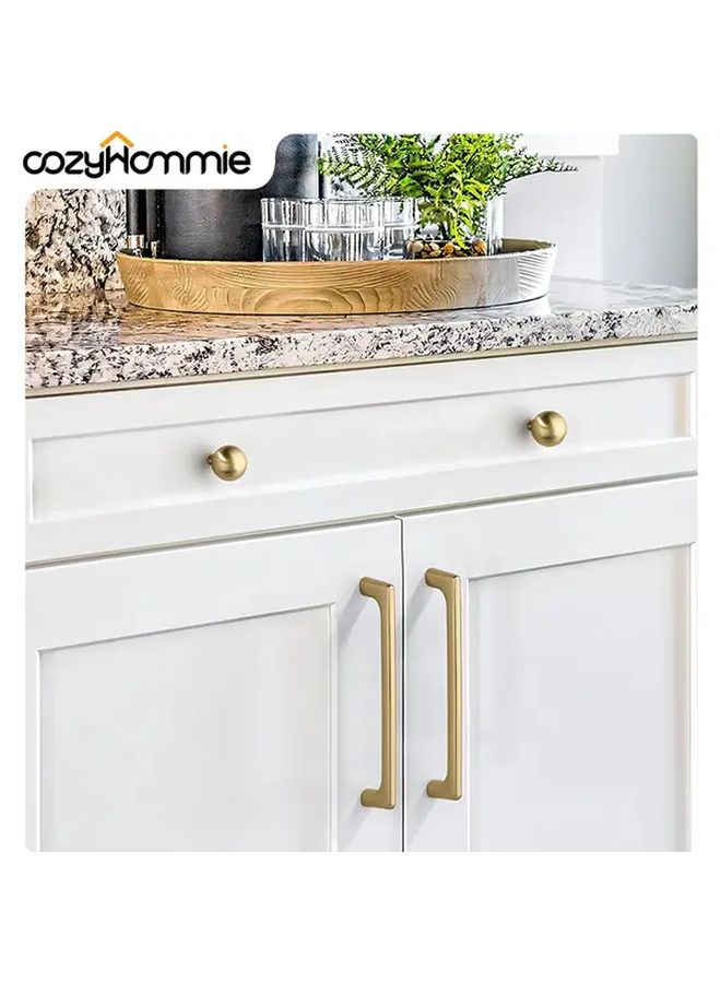 Brass Cabinet Pull Handles 4pcs Set Single Hole Drawer Knob For Kitchen Wardrobe - Image 4
