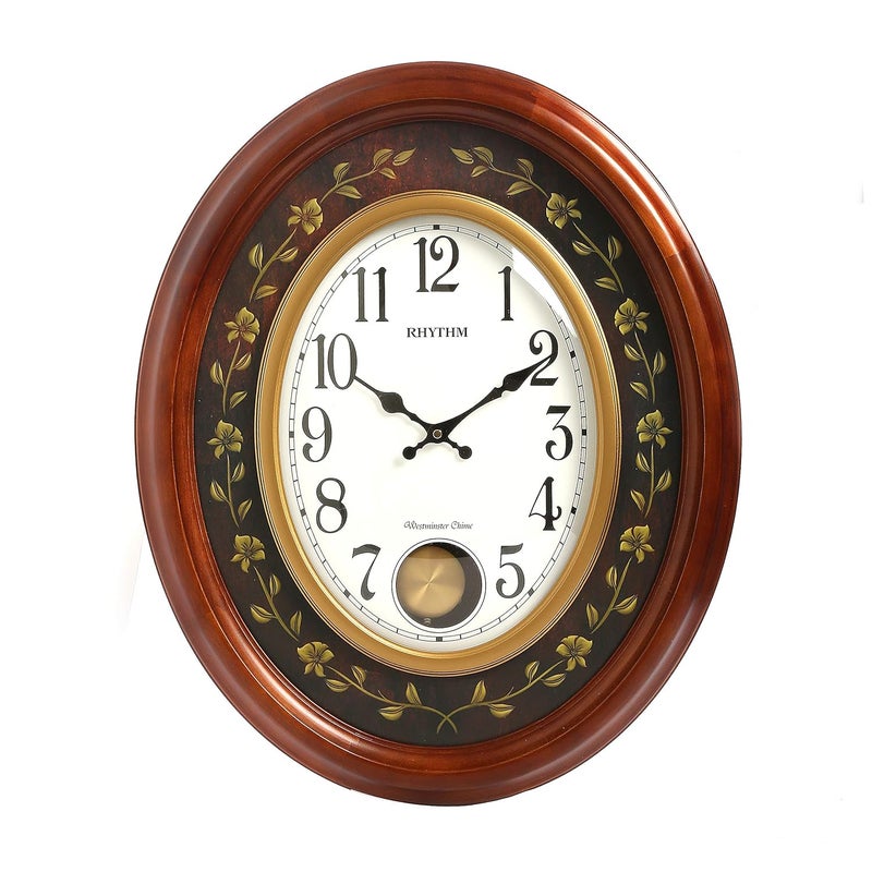 Rhythm RHYTHM Wood Abstract SIP Pendulum Clock Brown 488 x 60 x 8 cm  - Image 2