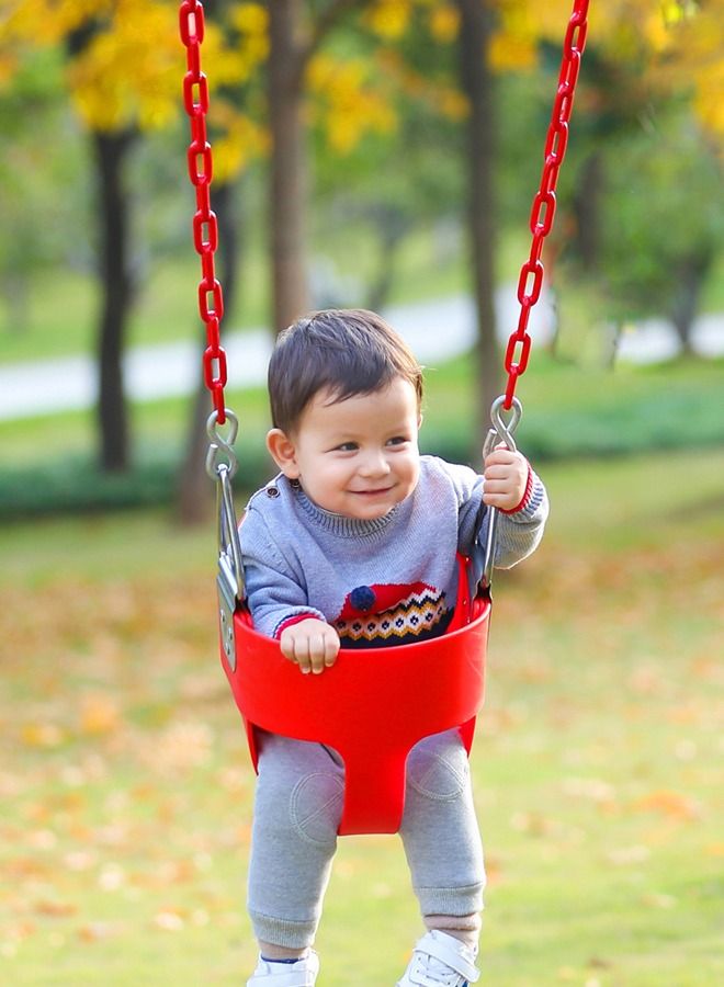 JSAITOYS Baby Outside Playground Rubber Full Bucket Seat Swing Chair With Chain - Image 1