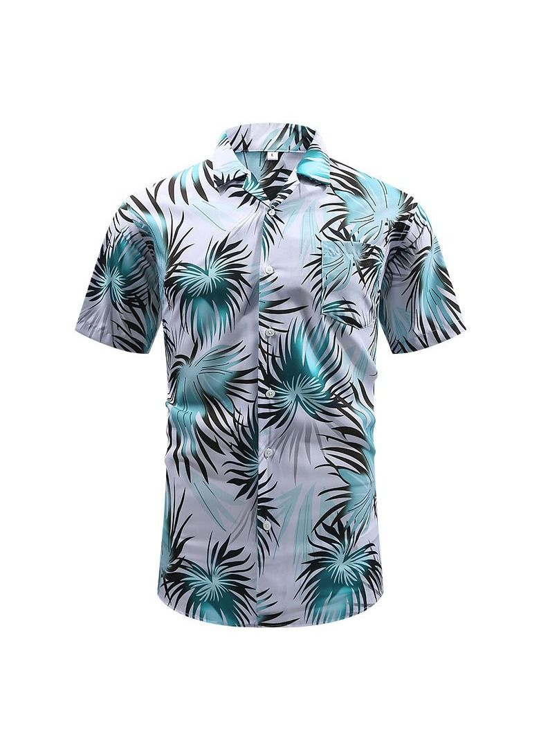 Loquat Summer Retro Printed Men's Short Sleeved Shirt - Image 1