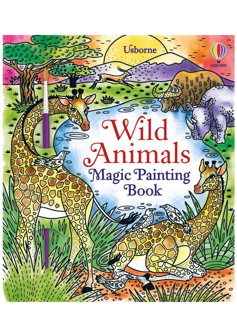 Usborne Wild Animals Magic Painting Book: Watercolor Art for Kids, Exotic Wild Animal Scenes, Magic Painting for Children, Safari and Jungle Animals - Image 1