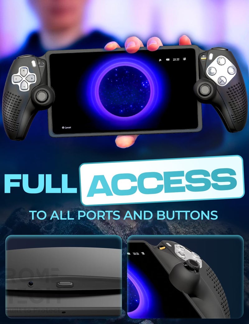 ROME TECH for PS5 Portal Silicone Protective Cover, Soft PS5 Skin Case for PlayStation Portal 2023 Remote Player, Silicone Case Anti-Slip Accessories Skin - Black - Image 4