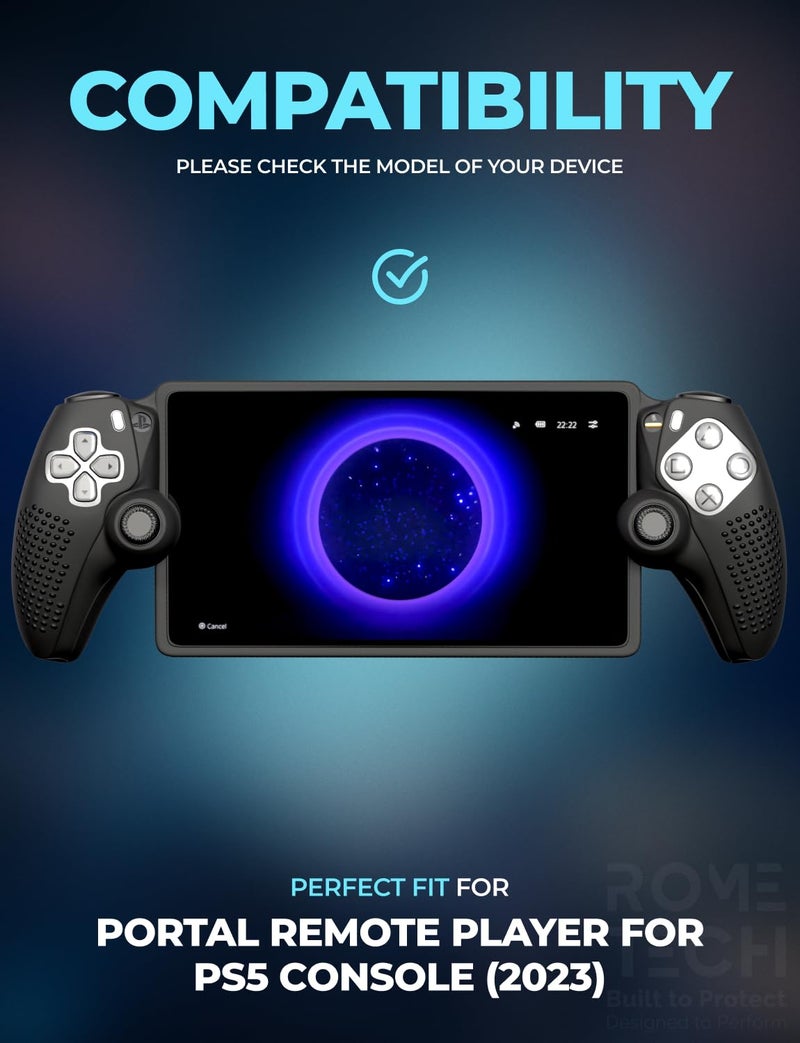 ROME TECH for PS5 Portal Silicone Protective Cover, Soft PS5 Skin Case for PlayStation Portal 2023 Remote Player, Silicone Case Anti-Slip Accessories Skin - Black - Image 2