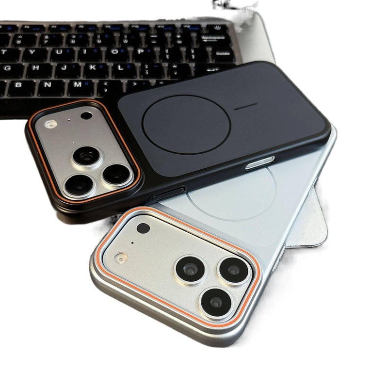غطاء واقي بPC لـ iPhone 15 / 15 Plus / 15 Pro / 15 Pro Max مع مغناطيس قوي ومقاوم للخدش مع مقاوم للصدمات مع حماية من السقوط باللون برتقالي مغناطيسي - Veloris - Image 2