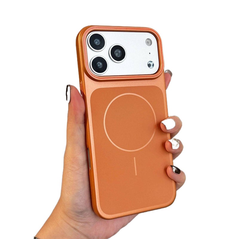 غطاء واقي بPC لـ iPhone 15 / 15 Plus / 15 Pro / 15 Pro Max مع مغناطيس قوي ومقاوم للخدش مع مقاوم للصدمات مع حماية من السقوط باللون برتقالي مغناطيسي - Veloris - Image 1