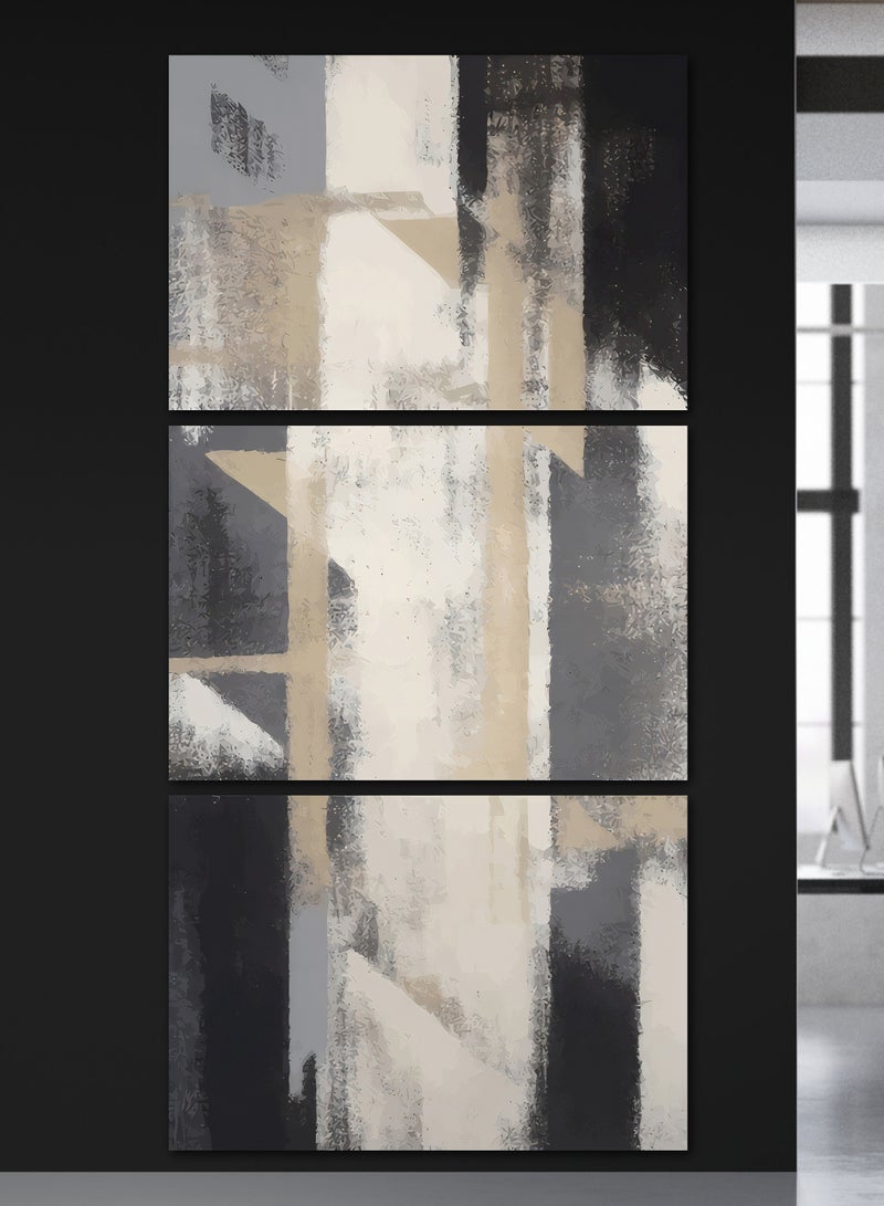 4gdran Three wooden panels with an abstract design  - Image 1
