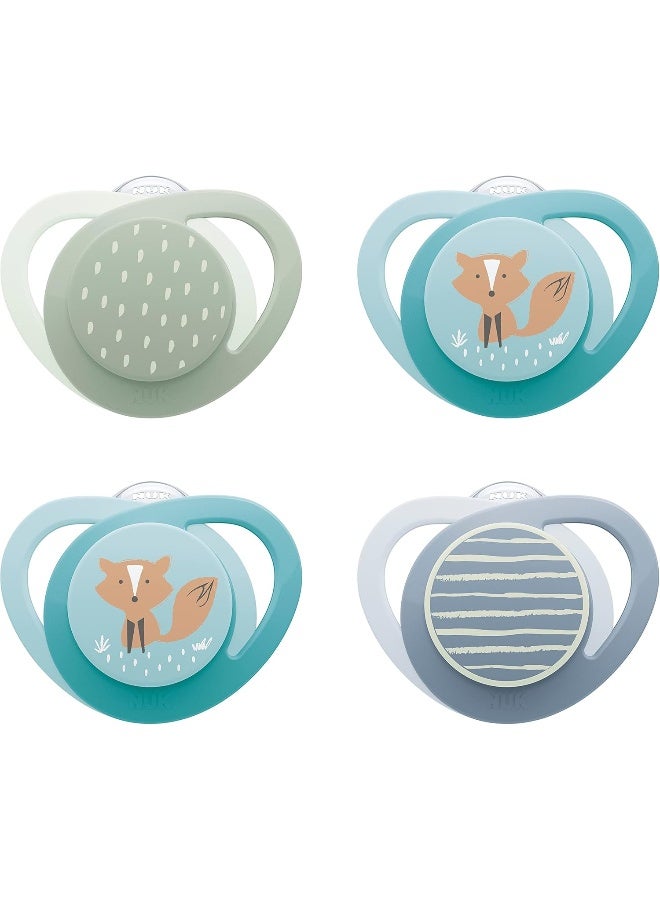 NUK Glow-in-the-Dark Orthodontic Pacifier with Heart-Shaped Shield, BPA-Free, fits 18-36 Months, 4-Pack - Image 1