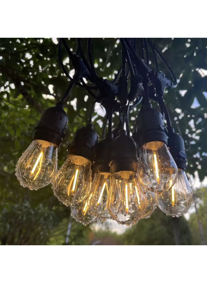 عقد لمبات يحتوي على 10 لمبات غير قابلة للكسر السريع ومقاومة للماء والظروف الجوية تعمل بالطاقة الشمسية - Image 4