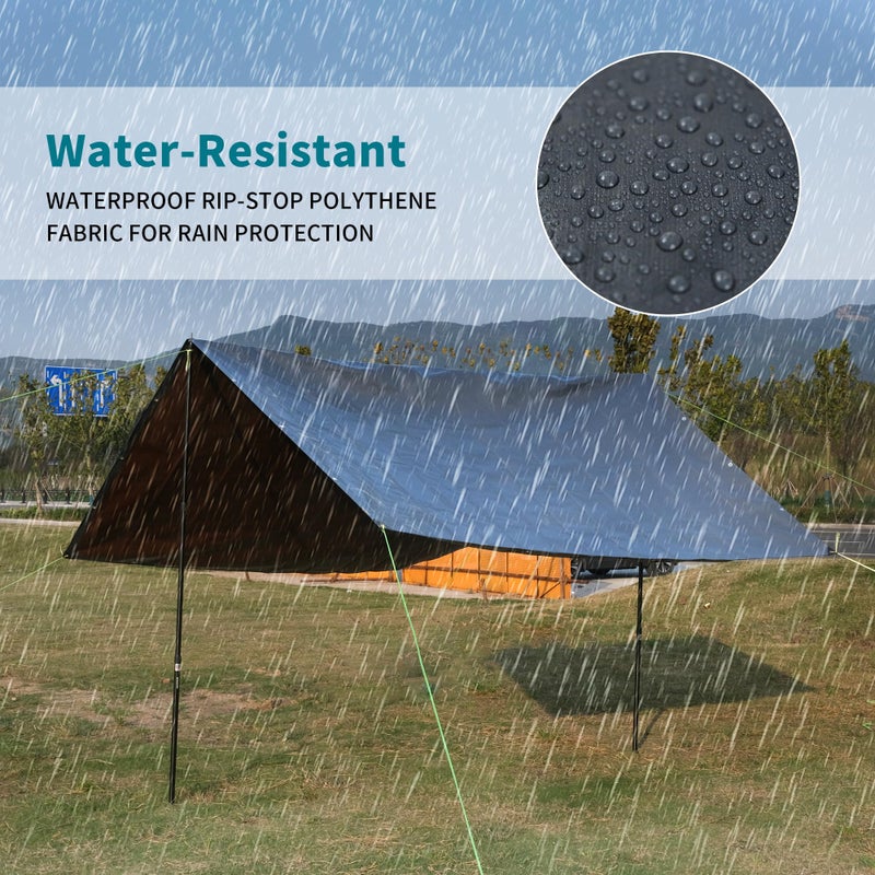 Tarpal Tarp 6X8 Feet Super Heavy Duty Tarps Cover 20Mil Waterproof Uv Protection Rip And Tear Proof Tarpaulin With Grommets(Grey/Brown) - Image 3