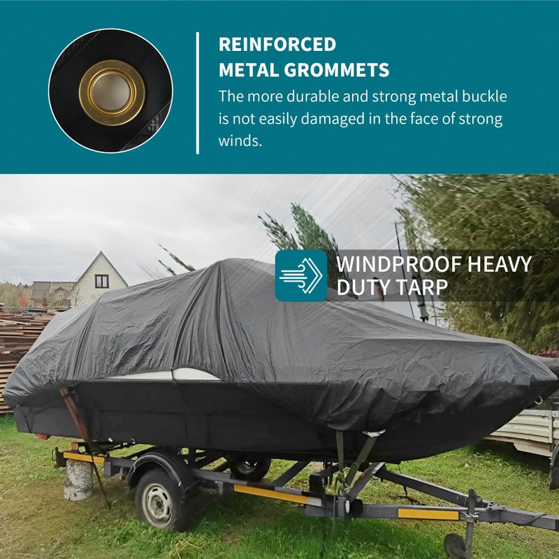 Tarpal Tarp 6X8 Feet Super Heavy Duty Tarps Cover 20Mil Waterproof Uv Protection Rip And Tear Proof Tarpaulin With Grommets(Grey/Brown) - Image 5