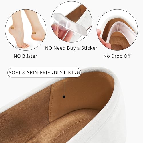 FUDYNMALC Loafers for Women Slip On Shoes: Casual Comfortable Penny Loafers Ladies Dressy Walking Flats for Business Work Office, White, Size 8.5 - Image 4
