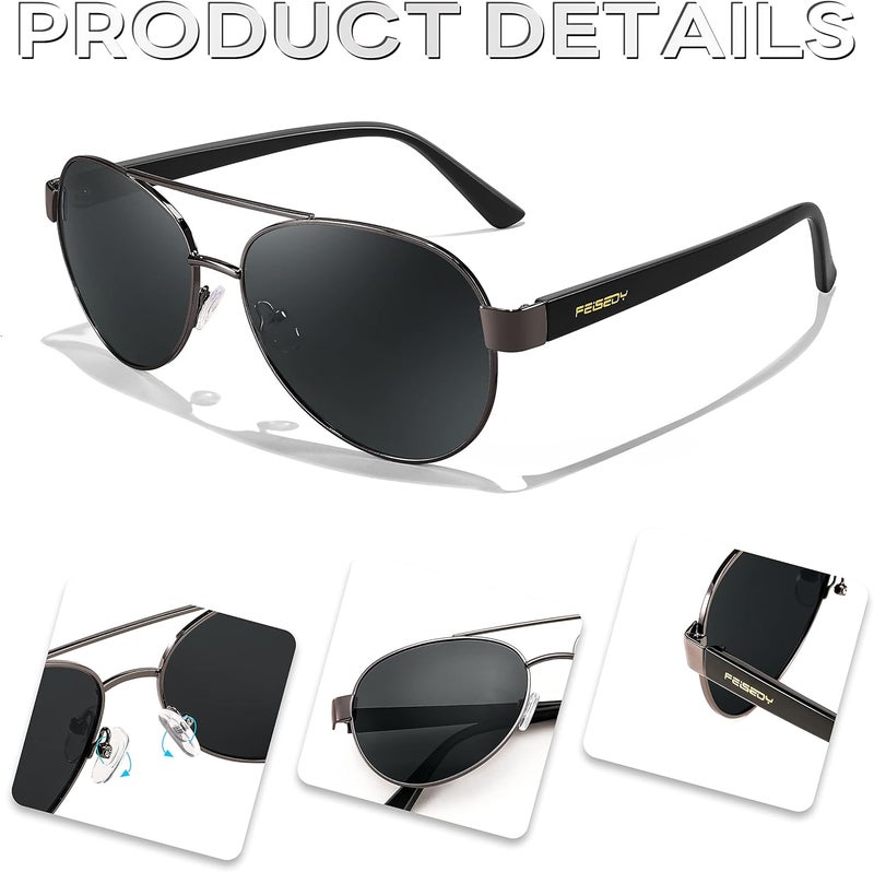 FEISEDY Classic Sunglasses for Men Pilot Polarized Sunglasses Men UV400 Protection for Driving Fishing Golf B4109 - Image 5